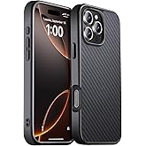 GESIHOPY Real Carbon Fiber for iPhone 16 Pro Case Compatible with MagSafe, Aramid Fiber with Military-Grade Drop Cover for Phone 16 Pro 6.3 Inch, Supports Wireless Charging, Black/Red(Twill)