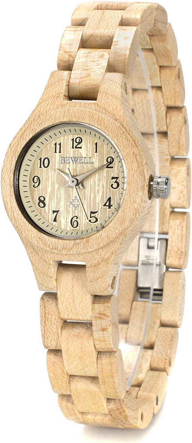 Wooden Watches for Women Analog Quartz Lightweight Handcraft Wood Bracelet Watch