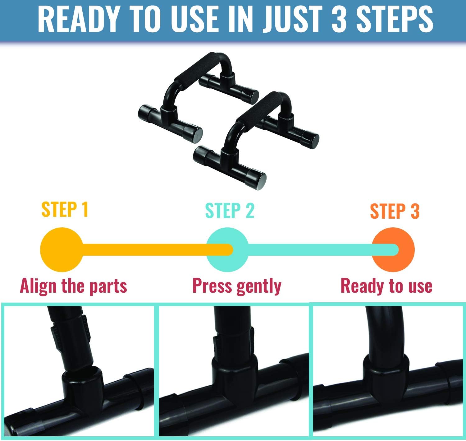 Push Up Bars - Home Workout Equipment Pushup Handle with Cushioned Foam Grip and Non-Slip Sturdy Structure - The Push Up Handles for Floor are Great for Strength Workouts - Push Up Bars for Men Women : Sports & Outdoors
