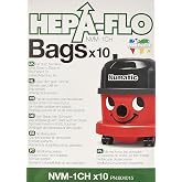 Numatic NVM-1CH HepaFlo' Disposable Filter Bags Pack - for the "Henry" HVR200A, the "Hetty" HET200A, the "James" JVP180, and the "Henry Micro" HVR200M Vacuum Cleaners - (10-Bags Per Pack)