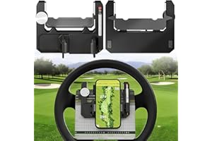 Golf Cart Steering Wheel Phone Holder, Flip Up Phone Holder with Scorecard Slot Secure Spring One‑Hand Operation Spring Quick
