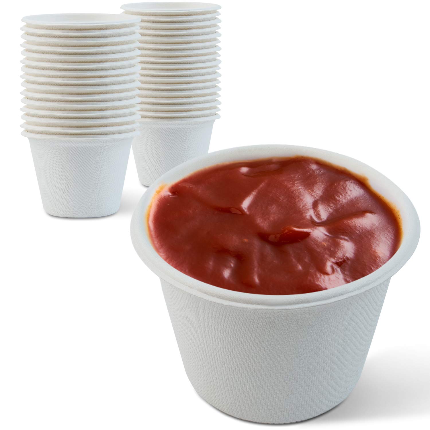 Green Earth, 4 oz Bagasse Compostable Cups, Biodegradable Sugarcane Fiber Material, White, 50-Pack