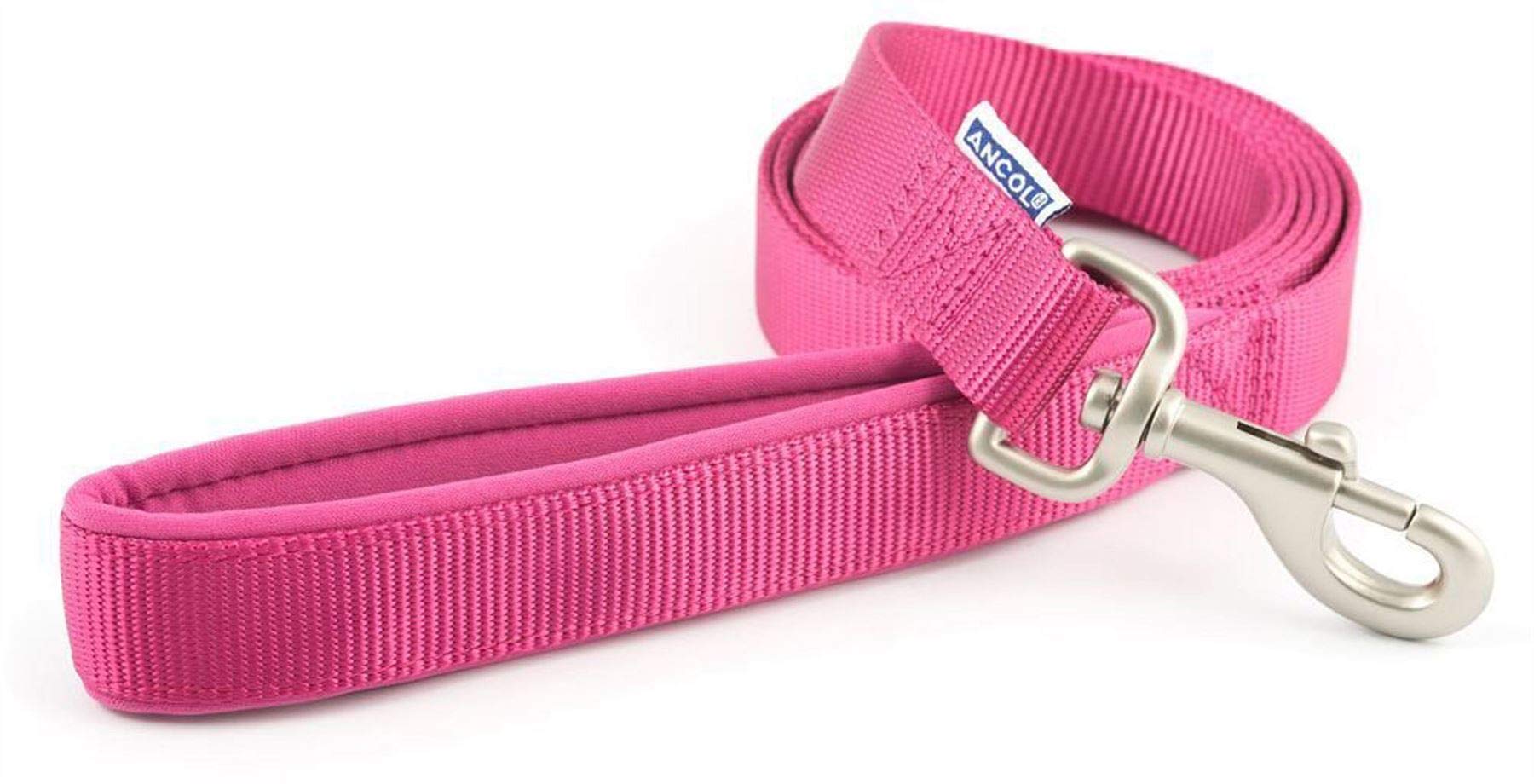 Ancol Viva Soft Touch Padded Snap Lead Pink Size 100 x 2.5 cm Max kg 75 kg Weather Proof