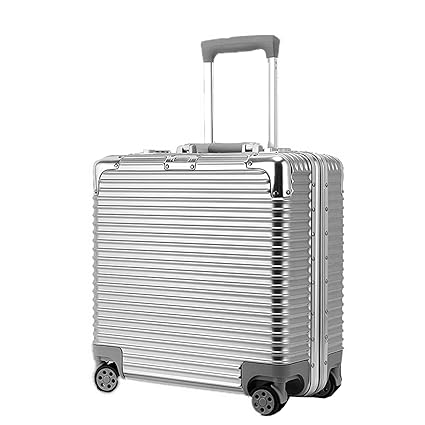Di Grazia 18 inch Business Class Boarding Rolling Laptop Cabin Case Luggage Travel Trolley Box - Silver (Silver)