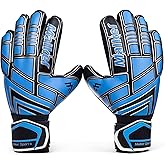 Malker Soccer Goalie Gloves Goalkeeper Gloves with Fingersave and Double Wrist Protection, Strong Grip Goalkeeper Gloves for Kids, Youth, Adults
