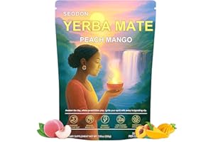 CHAMBRIX Yerba Mate Instant Tea Powder – Super Drink Calm Yerba Mate, Peach Mango Flavor, 4-in-1 Functional Blend Mate Tea - Low Sugar