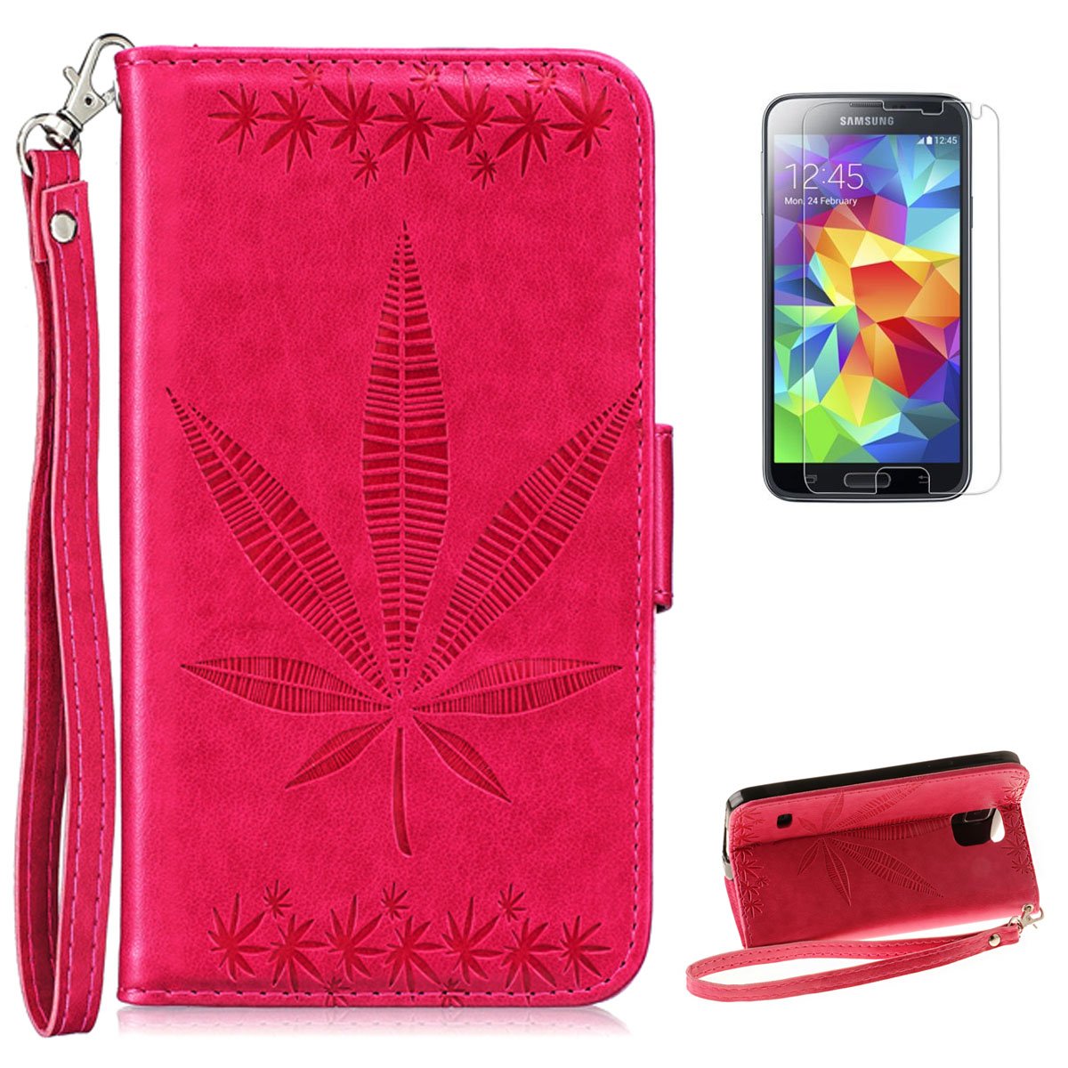 Samsung Galaxy S i Funda de Cuero PU con Gratis Pantalla Protector