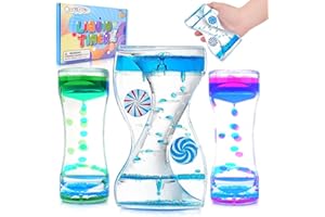 OleOletOy Sensory Toys Liquid Motion Bubbler 3 Pack Liquid Motion Timer Fidget Toys for Autism Kids and Adults, Calm Down Corner Supplies for Anxiety Stress Relief, Lava Lamp, Office Desk Decor