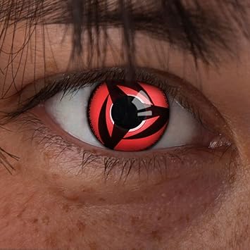 aricona N°628 farbige 12-Monats Kontaktlinsen ohne Stärke, 2 Stück, Mangekyou Sharingan