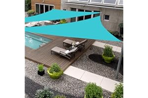 SHADEWIZ Right Triangle 12' x 12' x 17' Turquoise Sun Shade Sail Canopy Awning for Patio Backyard Lawn Garden Outdoor Activities Grade UV Block Mesh Netting, We Can Make Custom Sizes