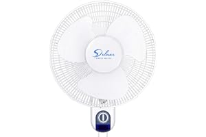 Simple Deluxe Operation, 16 Inch Adjustable Tilt, Household Wall Mount Fans Oscillating with Remote Control Quiet for Home, Shop and Office, 90 Degree, 3 Speed Settings, ETL Certified, 1 Pack, White
