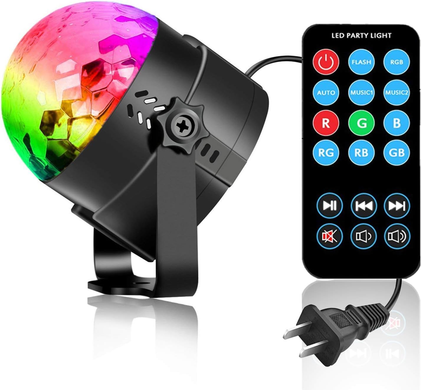 Disco Ball Disco Lights-COIDEA Party Lights Sound Activated Storbe Light With Remote Control DJ Lighting,Led 3W RGB Light Bal, Dance lightshow for Home Room Parties Kids Birthday Wedding Show Club Pub