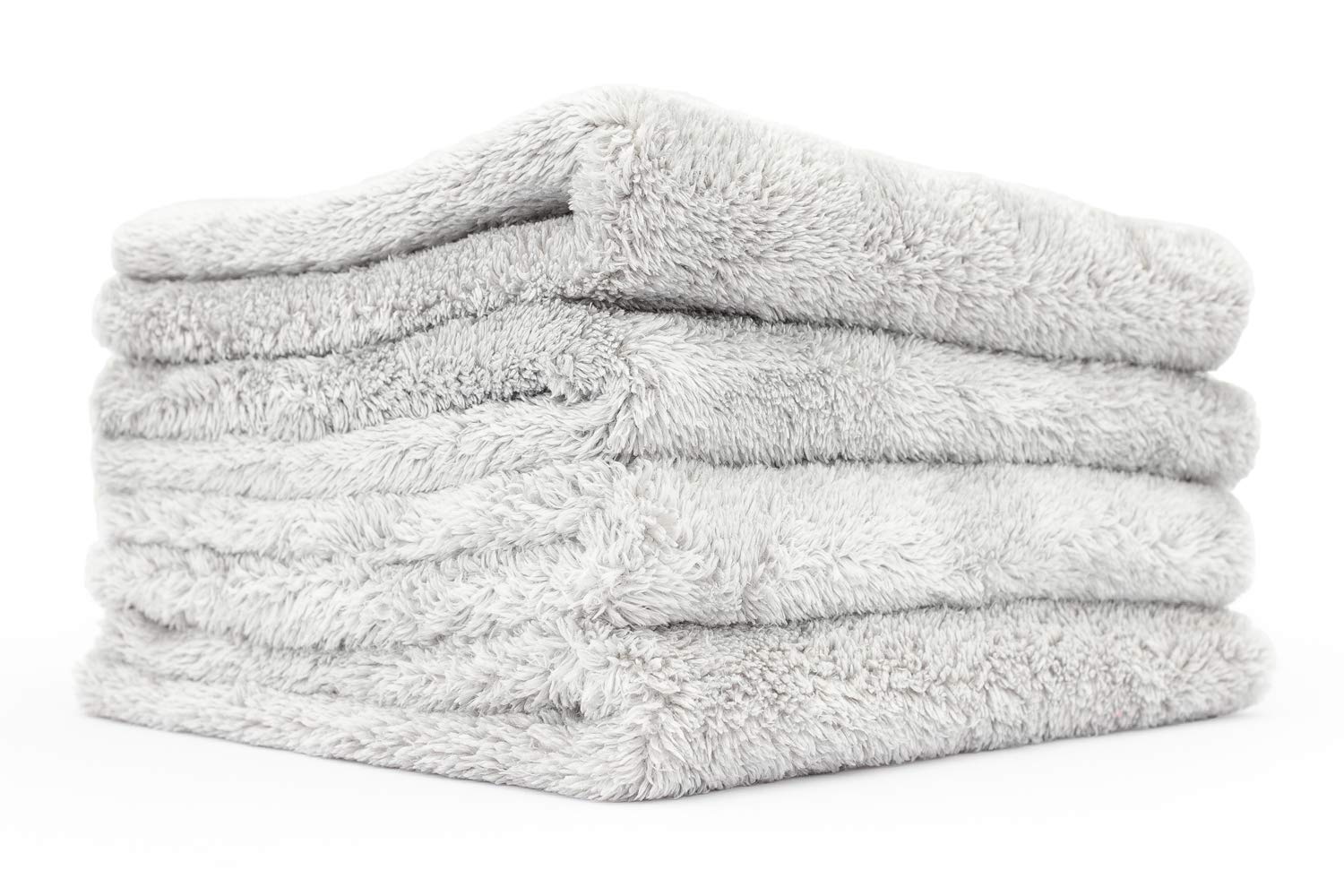 Photo 1 of The Rag Company - Eagle Edgeless 500 (4-Pack) Professional Korean 70/30 Blend Super Plush Microfiber Detailing Towels, 500GSM, 16in x 16in, Ice Grey