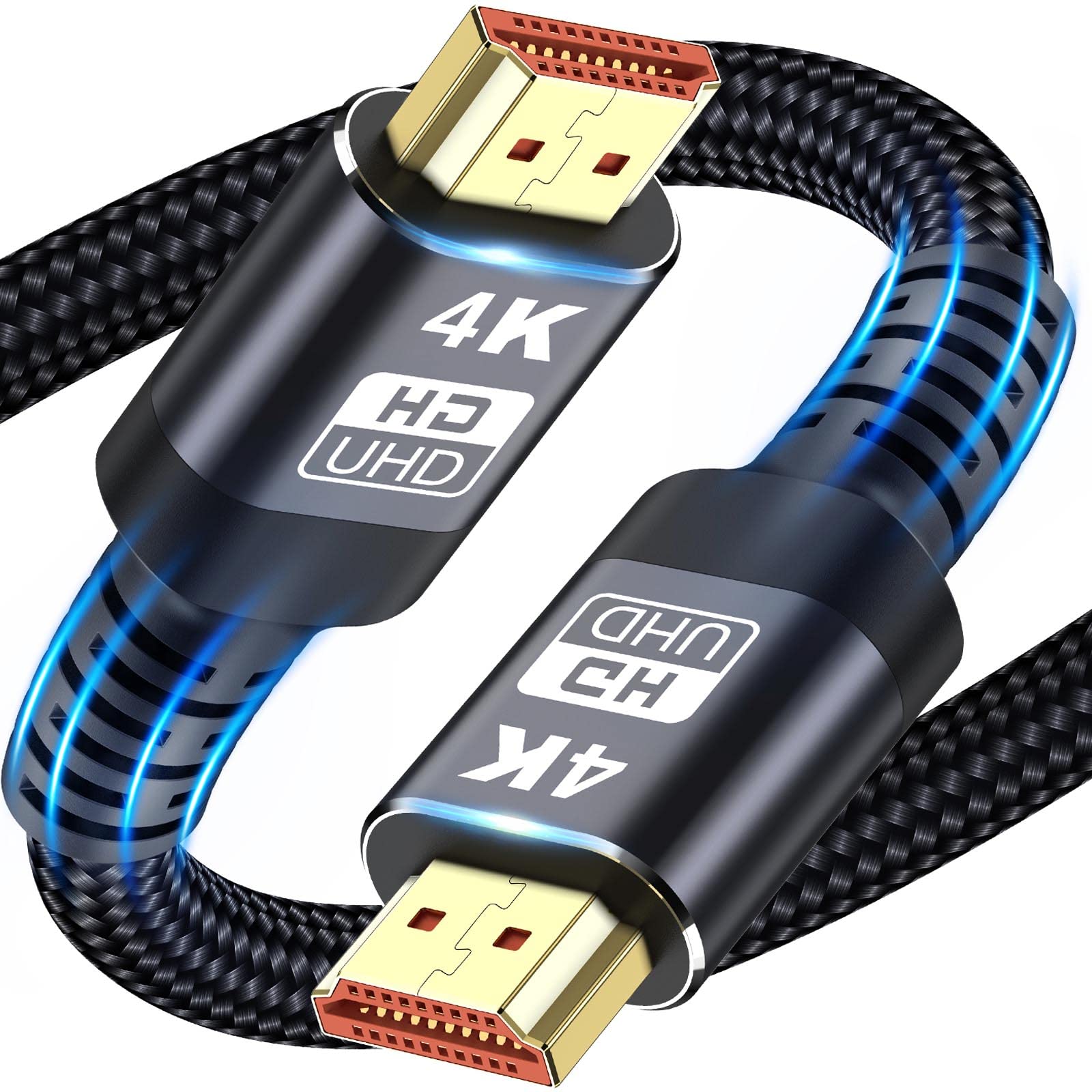HDMI Cable, 4K HDMI Cable 2M,Ultra High Speed Braided HDMI Lead Support 4K@60Hz, ARC, HDR, 3D, Ethernet Compatible with All HDMI Devices — image 1