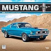 Ford Mustang OFFICIAL | 2026 12 x 24 Inch (Hanging) Monthly Square Wall Calendar | Foil Stamped Cover | Plastic-Free | BrownT