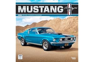 Ford Mustang OFFICIAL | 2026 12 x 24 Inch (Hanging) Monthly Square Wall Calendar | Foil Stamped Cover | Plastic-Free | BrownTrout | Motor Muscle Car