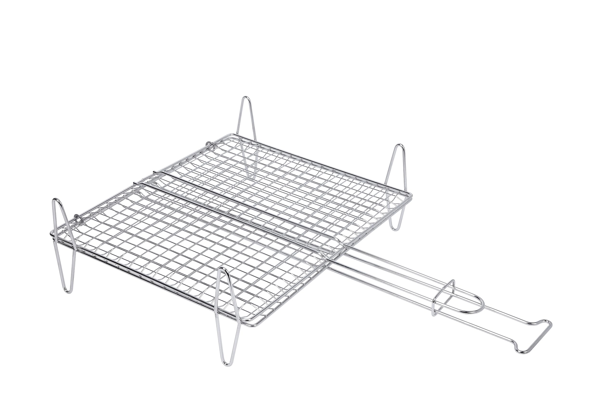 Sauvic Approved for Meat or Fish 50 x 50 cm with Grill Legs for Barbecue, Steel