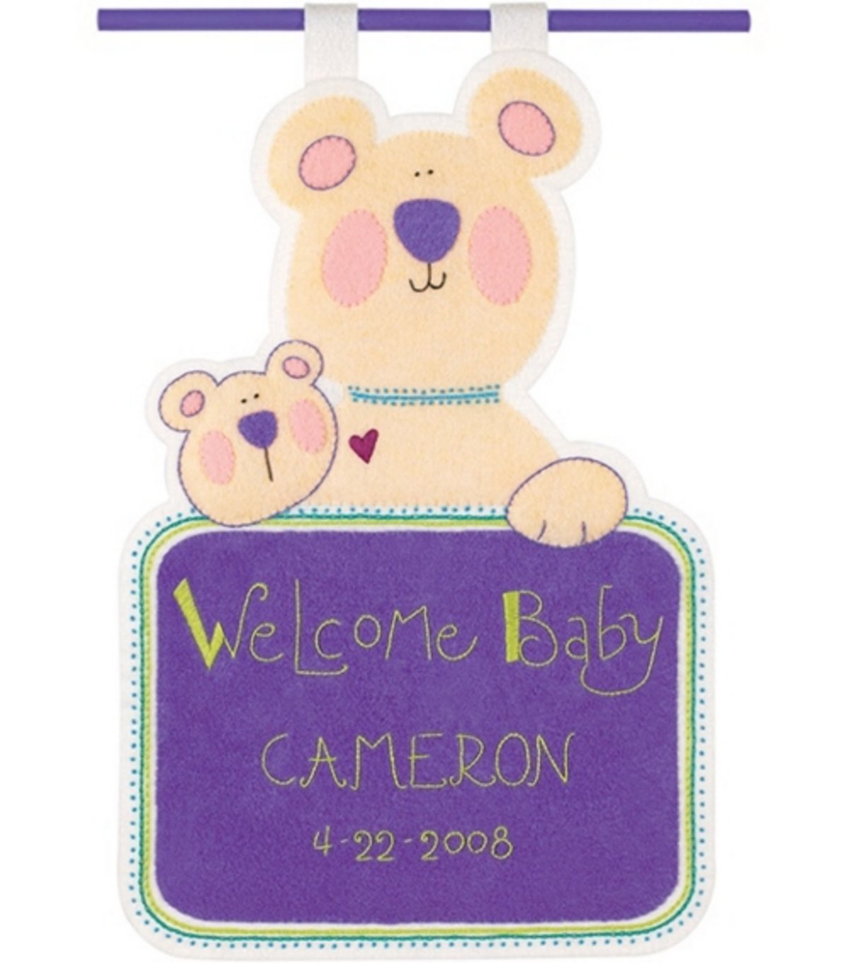 Dimensions L Il Tots Welcome Baby Birth Date Banner Felt Applique