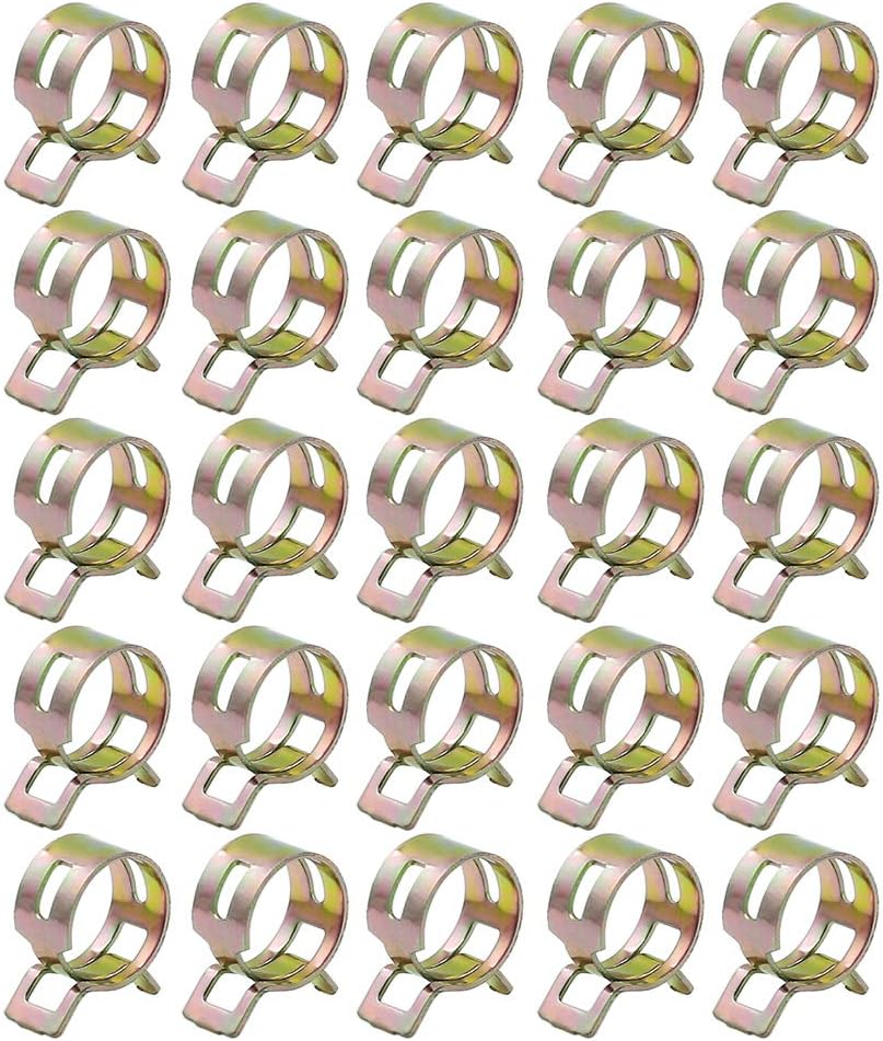 X AUTOHAUX 25pcs 12.5mm Car Fuel Line Spring Clips Water Pipe Air Tube Clamps Hose Fastener