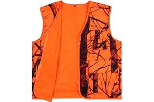 Volein Blaze Orange Hunting Vest with Pocket, Lightweight Deer Hunting Camo Vest for Big Game