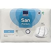 Abena San Premium Incontinence Pads, Moderate Absorbency, (Sizes 4 to 7), Size 6, 34 Count