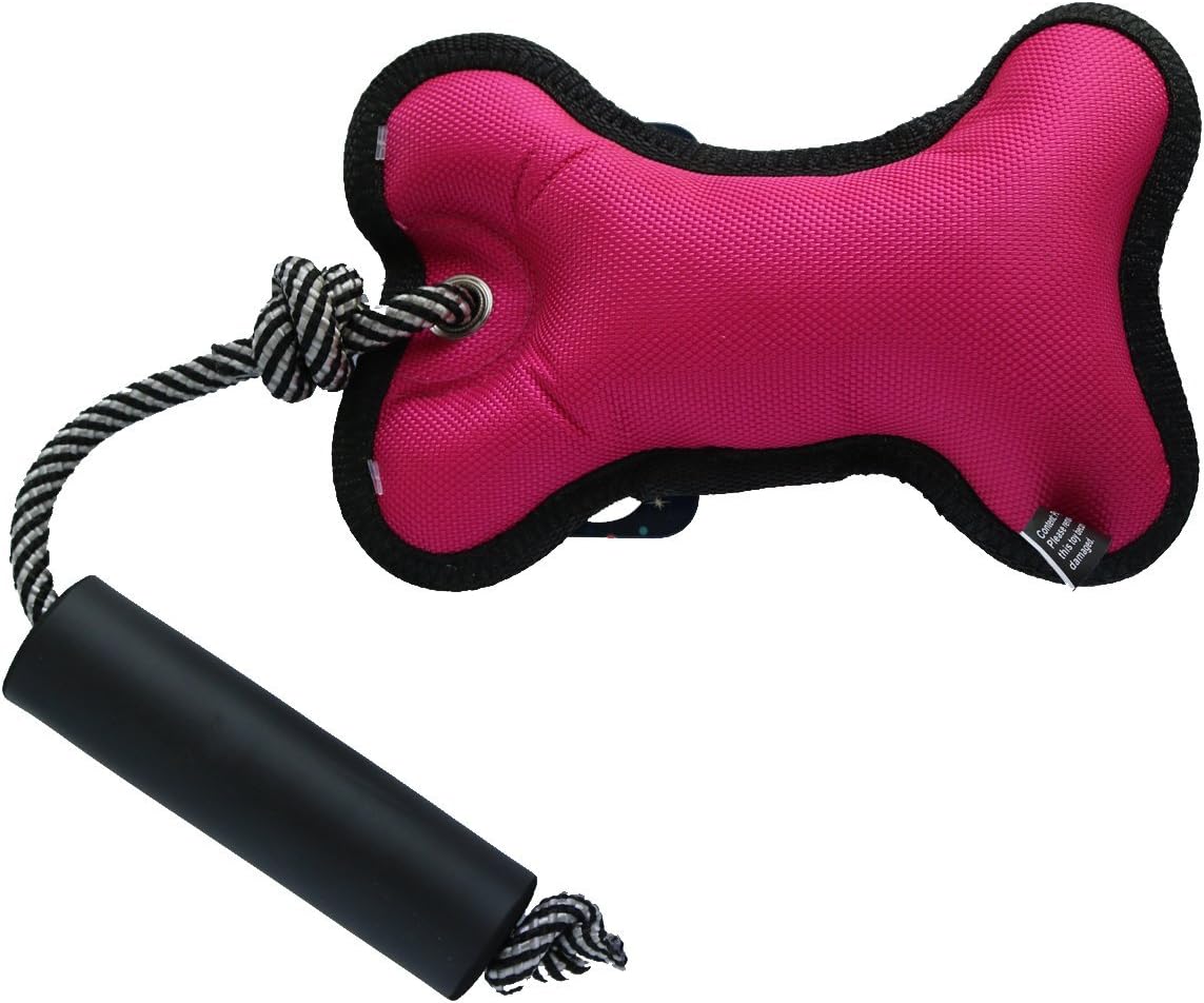 Dog Bit Tug Toy - Dog Chew Rope Toy with Soft Handle Oxford Farbic For Small Medium Large Dogs 18", Rosa
