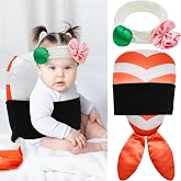 Halloween Shrimp Sushi Costume Kit for Baby Sushi Costume with Headband | Halloween Shrimp Sushi Costume with Headband, Photo Prop for Baby Infants, Soft Elastic Fabric Construction, Party Outfit