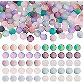 Sparkeads 200 Pcs Crackle Glass Beads Round Frosted Crystal Beads Bulk Assorted Loose Spacer Bead Colored Bead for Jewelry Making Supplies DIY Crafts Earring Necklace Friendship Bracelets 6-6.5mm