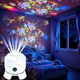 Genyerl Dynamic Rotating LED Projector Light,Led Starry Christmas Projector, 360&deg; Rotating USB Rechargeable Night Light Projector for Kids Bedroom Home Decor/Party Decor Gifts (Christmas)