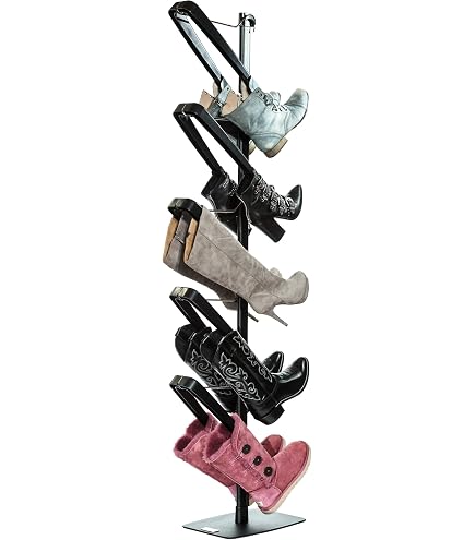 Estante Para Botas De Agua De Metal - Organizador De 4-6 Pares, Color Negro, Interior/exterior