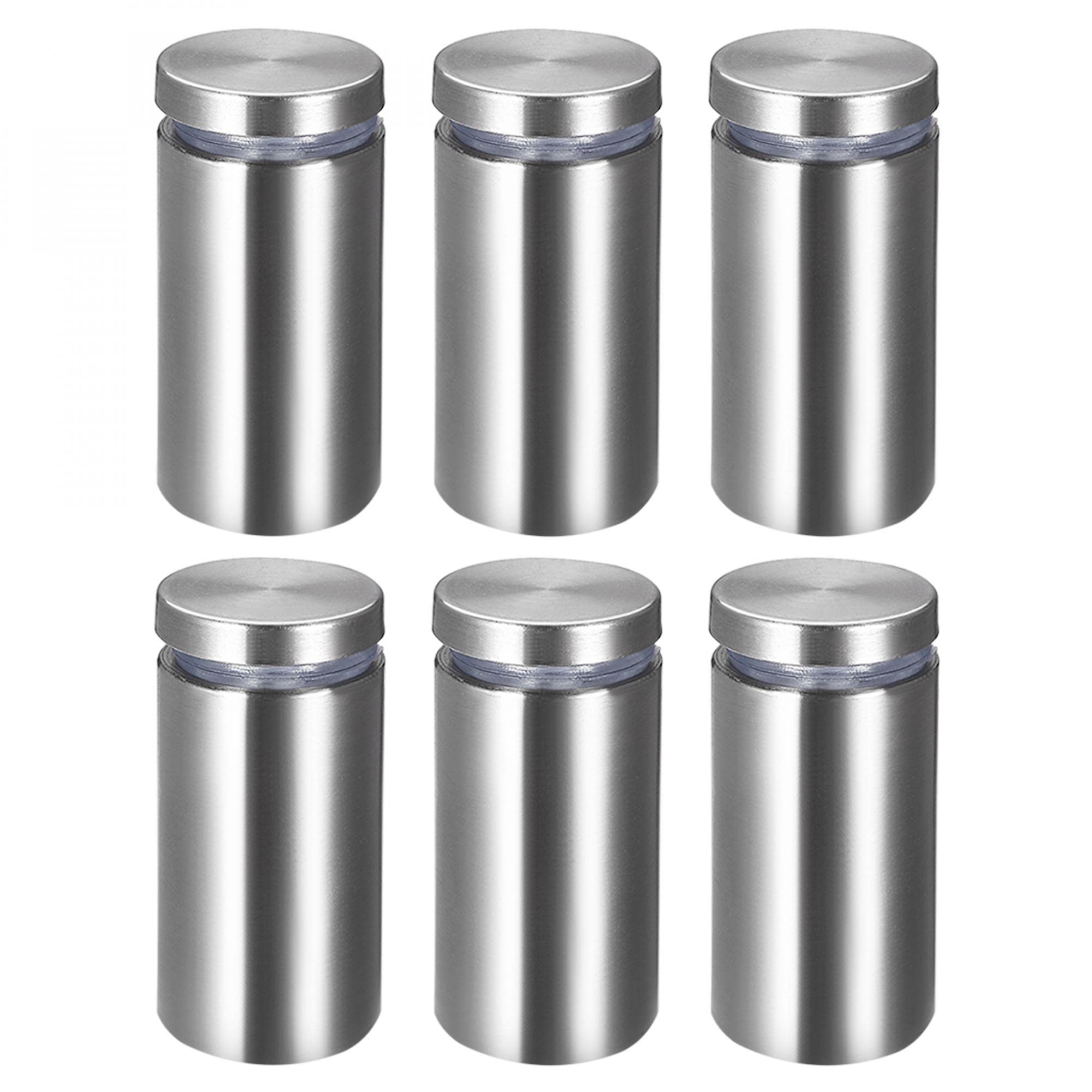 sourcing map 1 Dia x 2"(25x52mm) Standoff Screws Wall Mount Sign Holders Acrylic Glass Nails 6pcs