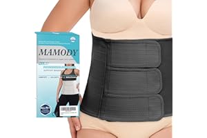 MAMODY Postpartum Recovery Abdominal Binder Belly Band for Natural Delivery & C-Section Recovery, 9" High Compression Wrap