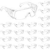 QWORK Safety Glasses, 20 Pairs of Anti-Fog Anti-Dust Scratch Safety Goggles, Over-Eyeglasses Fit