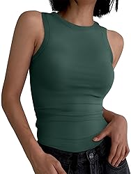 ANRABESS Womens Sleeveless High Neck Tank Tops