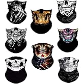 WYSUMMER 8PCS Scarves Bandanas Face Tube Black Headband, Motorcycle Multi Function Headwear Hat Scarf Neck Warmer Balaclava