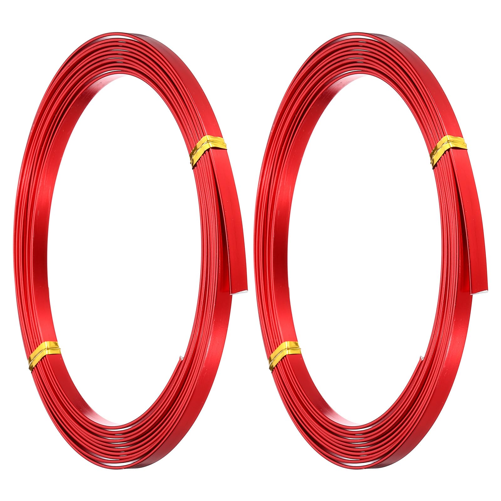 PATIKIL 18 Gauge 5mm Wide Aluminum Flat Wire, 10Ft 2 Roll Bendable Flat Bezel Face Masks Soft Craft Wire for Resin Bezel Frame Wire Wrapping Craft Making, Red