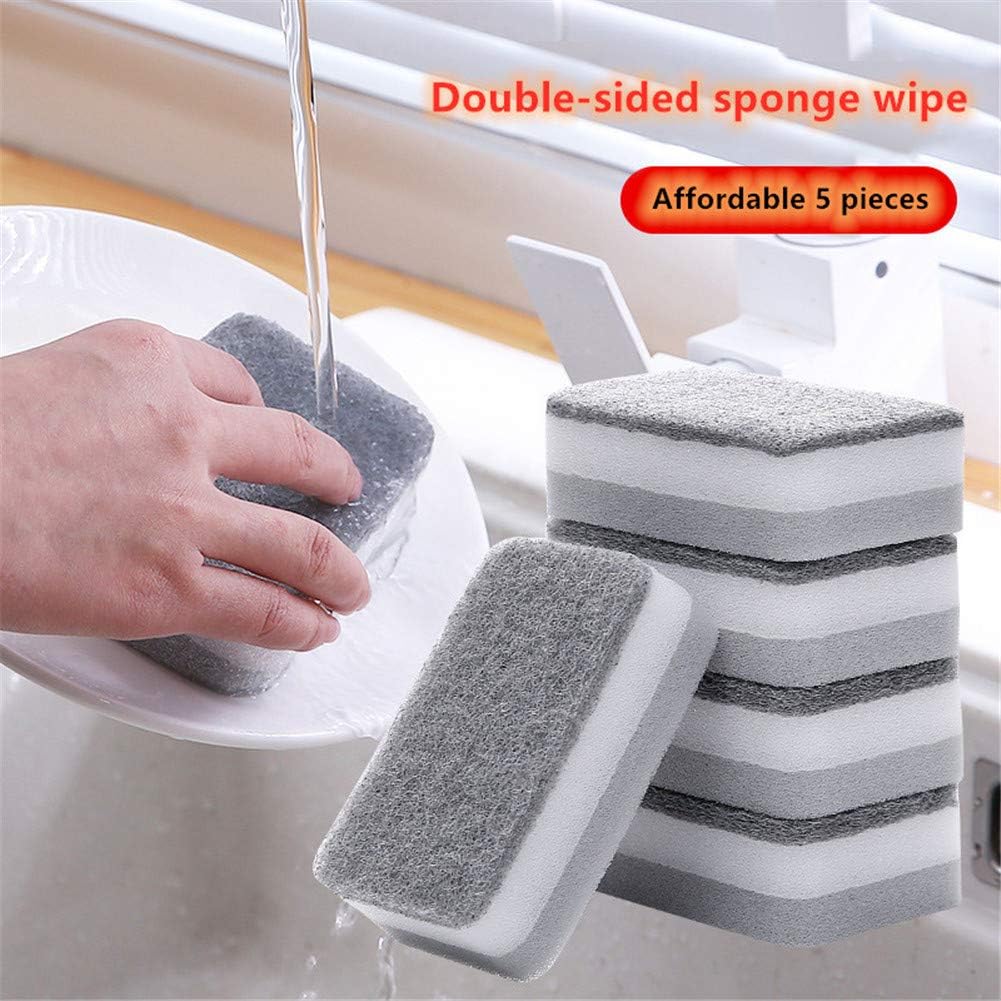 Reusable Sponges for Dishes, Magic Cleaning Sponges Eraser Sponge, Non-Scratch Scrubbing Sponge for Kitchen Dish Wash And Bathroom Cleaning, Pack of 5,Gray,10PCS: Kitchen & Dining
