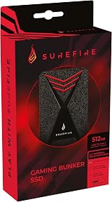 Surefire Bunker Gaming SSD 512GB External USB-C 450MB/s Windows macOS PC Xbox PS view 8