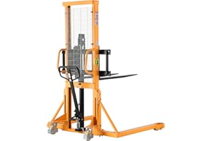 APOLLOLIFT Manual Pallet Stacker with Straddle Legs 2200lbs Capacity 63" Lift Height, Adjustable Forks