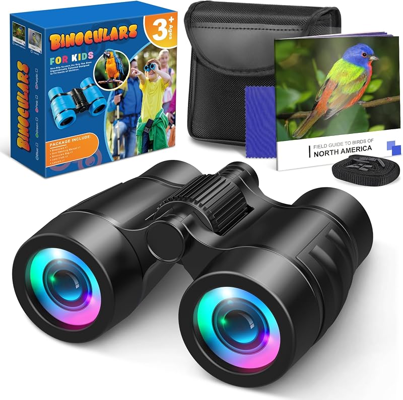 HappyKidsClub Binoculars for Kids 4x Magnification Lightweight Outdoor Toy