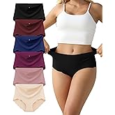 Cozyroam Seamless High Waisted Underwear for Women Wave Edge No Show Bikini Panties Cheeky Underwear 6 Pack