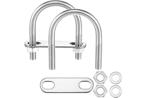 METALLIXITY U Bolts 4 Sets (5/16"(M8) x1.65"x2.71"), Round U Bolt Kits 304 Stainless Steel with Accessories - for Construction, Pipe, Trailer, Automotive, Leaf Spring Fastener