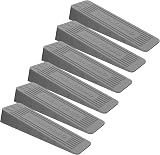 CREATISMO 6pk Grey Rubber Door Stoppers Heavy-Duty Anti-Skid Floor Wedges view 1