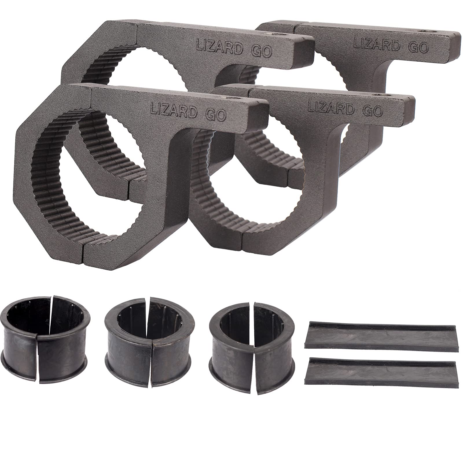 Photo 1 of LIZARD GO Roll Bar Clamps - 4Pack,Horizontal Roll cage Clamp 2.25in 2.375in 2.5in 2.625 inch,Bumper Mount Bracket Bull Bar Clamp for LED Light Bar,Cube Lights,ATVs Whips (2.25~2.625" Clamps)