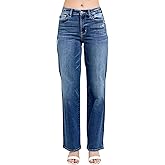 Judy Blue High Waist Dark Wash 90's Straight Leg, Inseam 32"