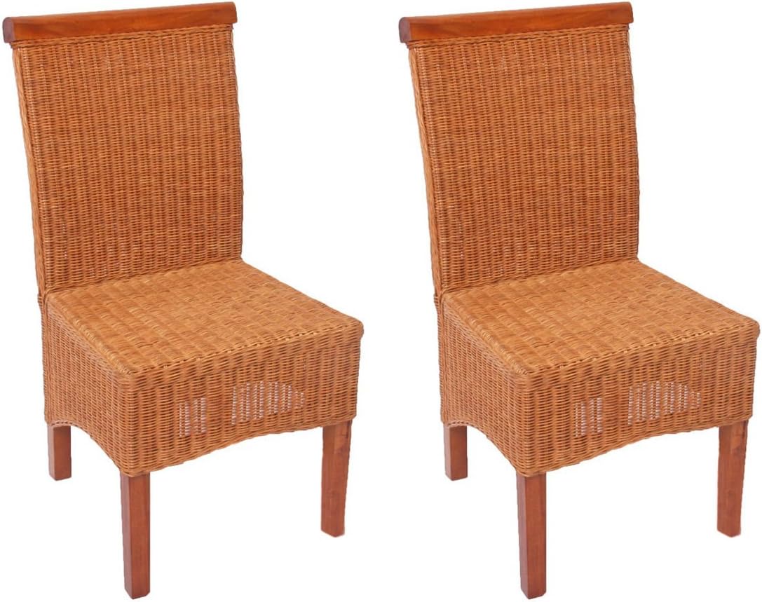 Mendler 2x dining chair wicker chair chair M42, rattan, without seat cushion