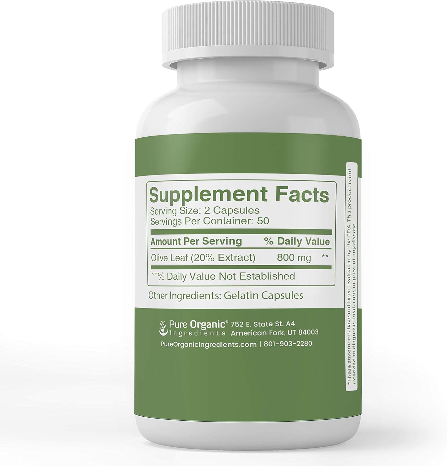 Olive Leaf Extract Capsules (100 Capsules, 800 mg per Serving) (2