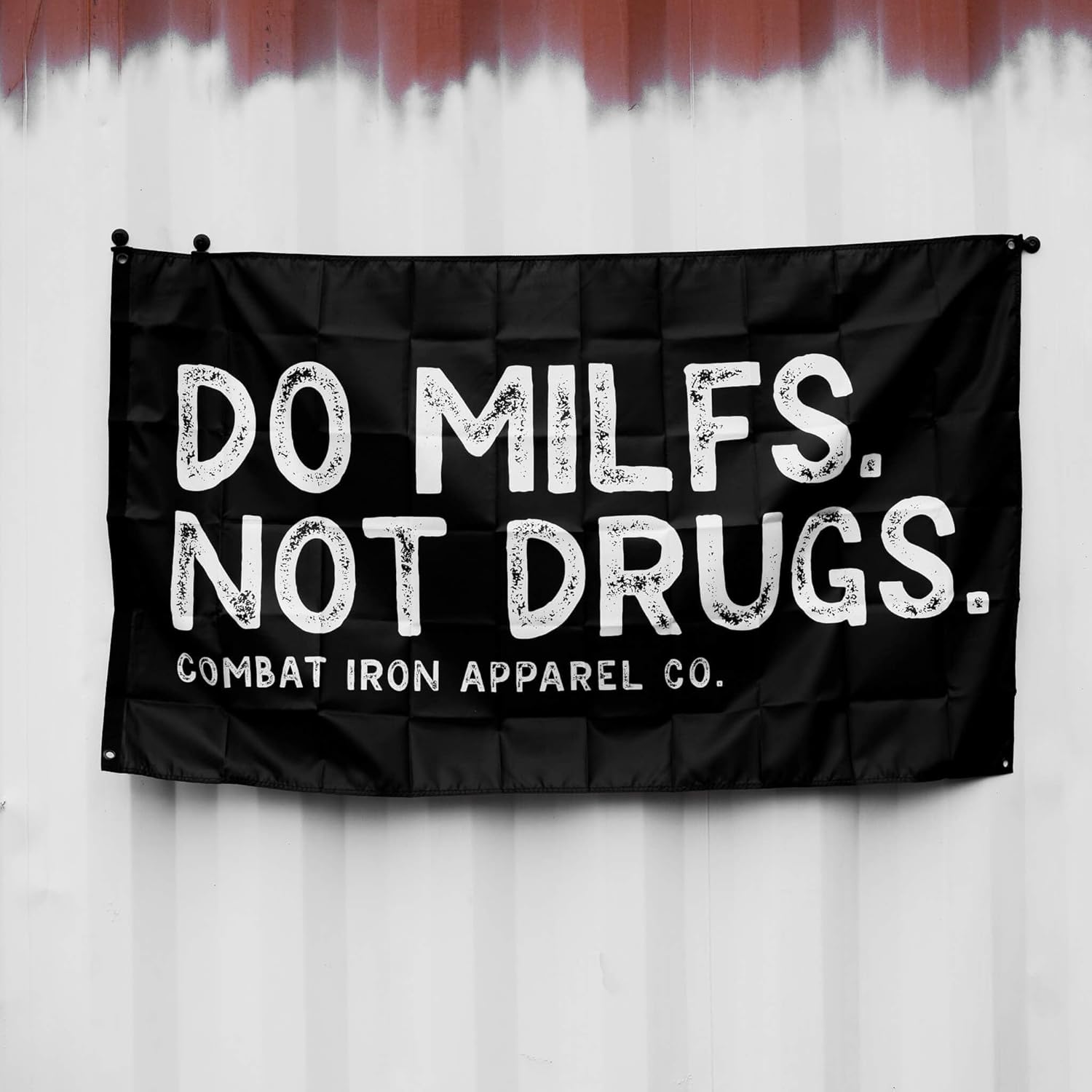 Paintings - Combat Iron Do MILFS Wall Flag (3x5) for Poster Banner Wall Indoor Outdoor Hanging Tapestry with 4 Brass Grommets for College Gym, Mancave, Office, Bedroom, Dorm Room Decor