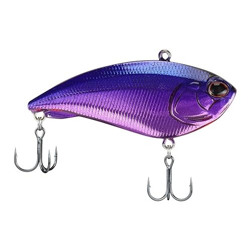 Berkley Jack Fishing Hard Bait, Purple Chrome, Size 7, 2.75 in, Sharp Knife Blade Design Creates Super Fast Fall, Equipped with Fusion 19 Hooks, Dual Flash-Point Enhances Side Flash