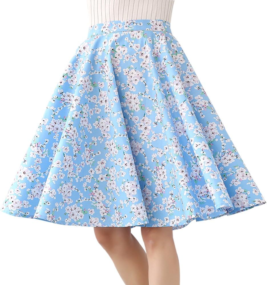 FiftiesChic Women's Polka Dot Floral 50s Retro Cocktail Skirt